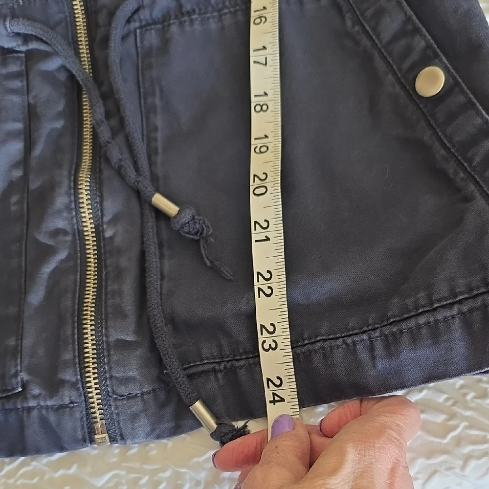 Old Navy Navy Blue Utility‎ Field Jacket M Cinch Waist Zip Front